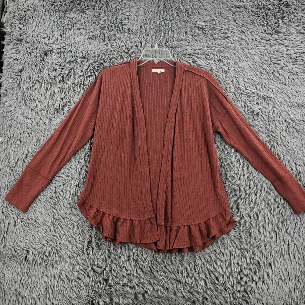 Maurices Cardigan Womens Small Ruffle Hem Soft Sweater
